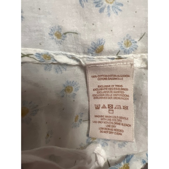 Free People Daisy Floral Peasant Blouse Womens Medium M White Boho Festival - Picture 6 of 16